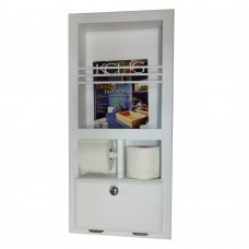 WG Wood Products In The Wall Magazine Rack with Double Toilet Paper and Storage Cubby WGWP1455